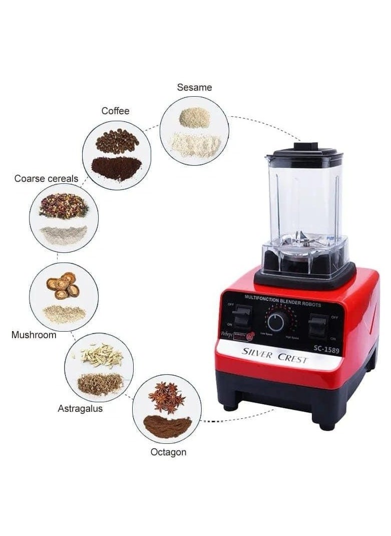Electric Blender For Fruits, Soups And All Kinds Of Food With A Small Grinder For Spices And Coffee