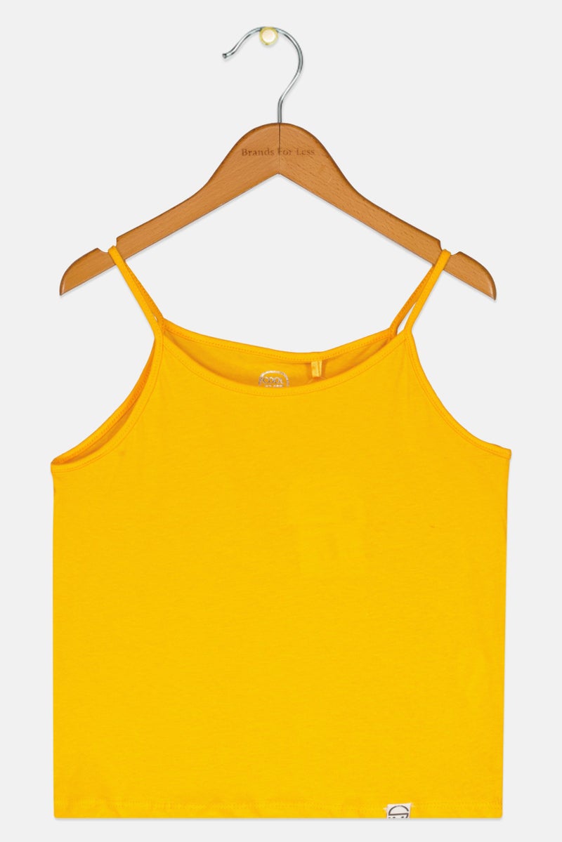 Cool Club Kids Girl Plain Sleeveless Tank Top,  Mustard - Image 1