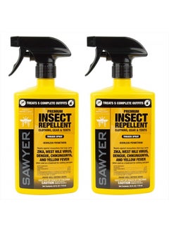 Sawyer Products SP6572 Twin Pack Premium Permethrin Clothing Insect Repellent Trigger Spray, 24 oz,Yellow  - Image 1