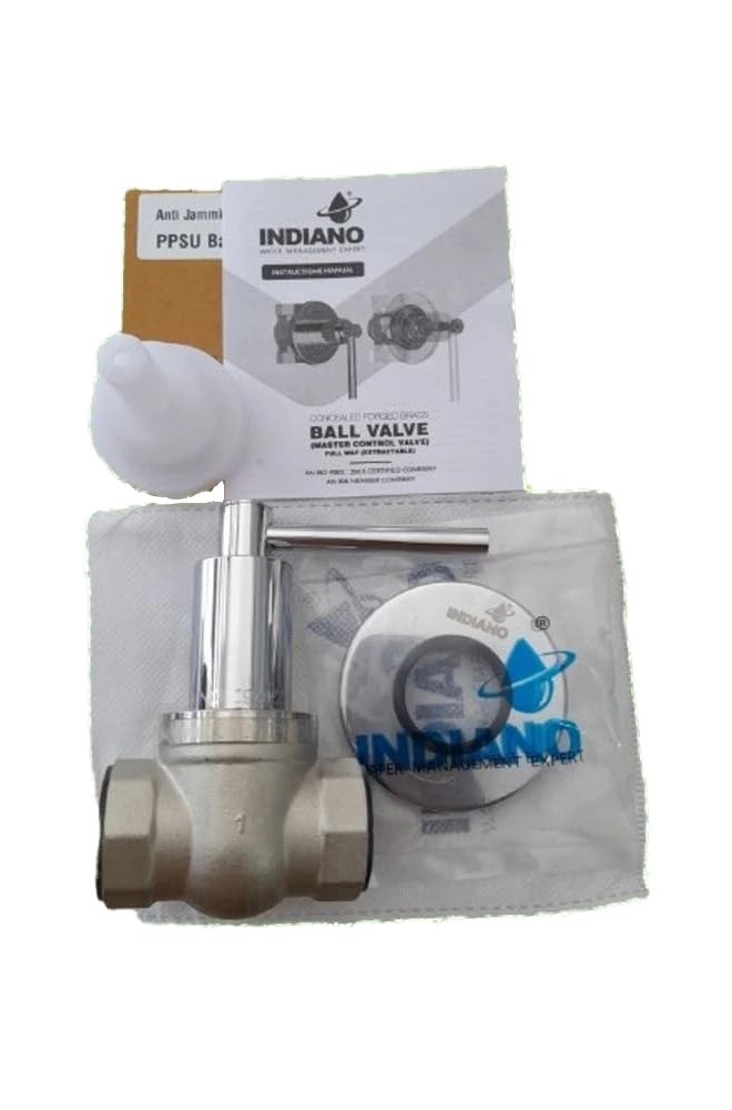 Pacify Indiano Bathroom Control Valve/Master Control Valve Concealed Forged Brass Ball Valve Pattern (15 MM (1/2")) - Image 2