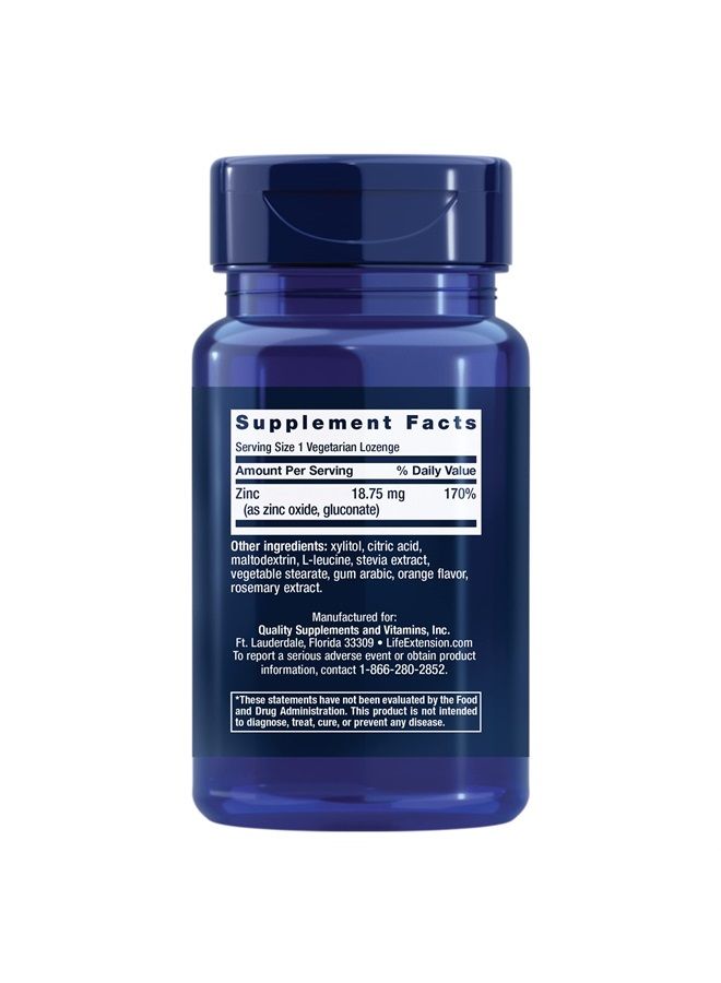 Life Extension Zinc Lozenges – Citrus-Orange Flavor – For Healthy Protein Synthesis & Immune Health - Inflammation Management Supplement - Gluten-Free, Non-GMO – 60 Vegetarian Lozenges - Image 2