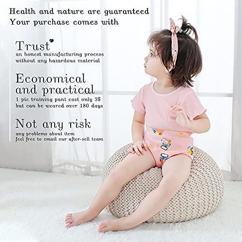 U0U Toddler Girls Potty Training Pants,Baby Girls Training Underwear 6 Pack Size 2T Orange - Image 3