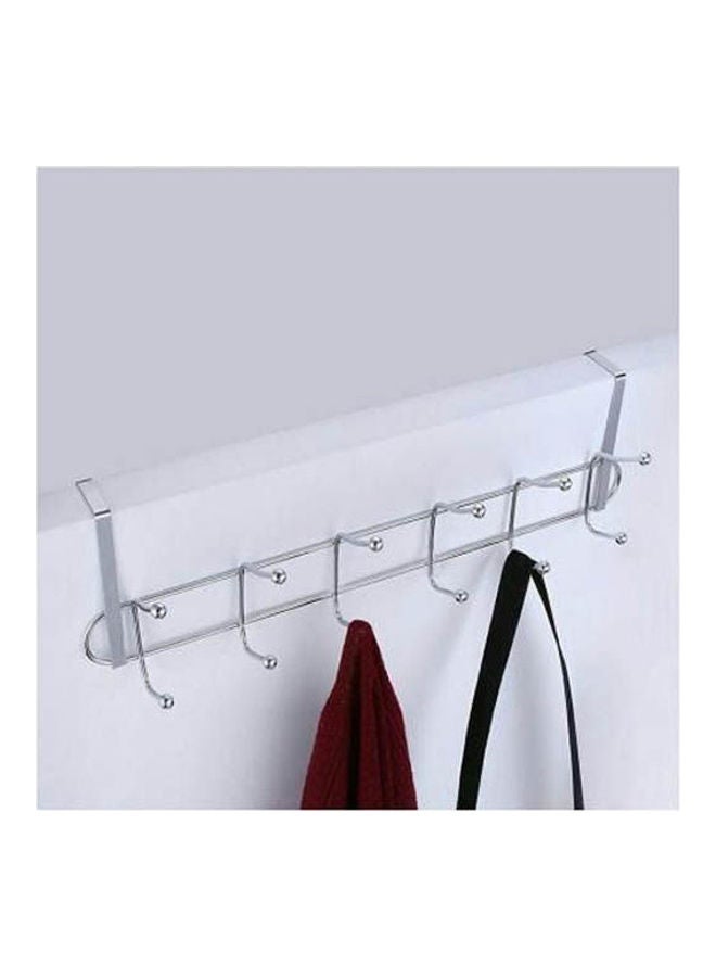Over Door Coat Hook-Hanger Rack Chrome 62 Hook Silver - Image 2