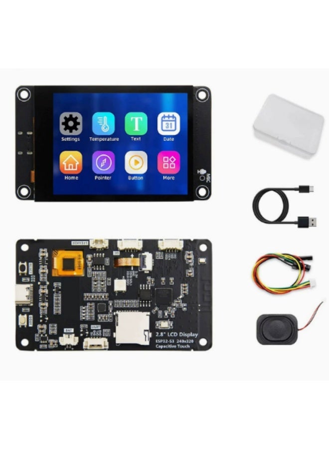 وبوت جي سي سي لوحة تطوير شاشة ذكية ESP32-S3 بشاشة لمس 2.8 بوصة TFT مع WiFi وBluetooth، تدعم LVGL وArduino وMicroPython، مع مكبر صوت وميكروفون وفتحة MicroSD لمشاريع إنترنت الأشياء والروبوتات - Image 1