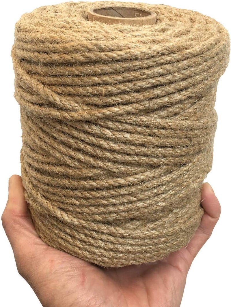 Tim Tim Agro 5mm Jute Twine, 328 Feet Braided Natural Jute Rope, Heavy Duty and Thick Twine Rope for DIY Artwork, Bundling, Home Decor, Gardening Applications, Brown - Image 1