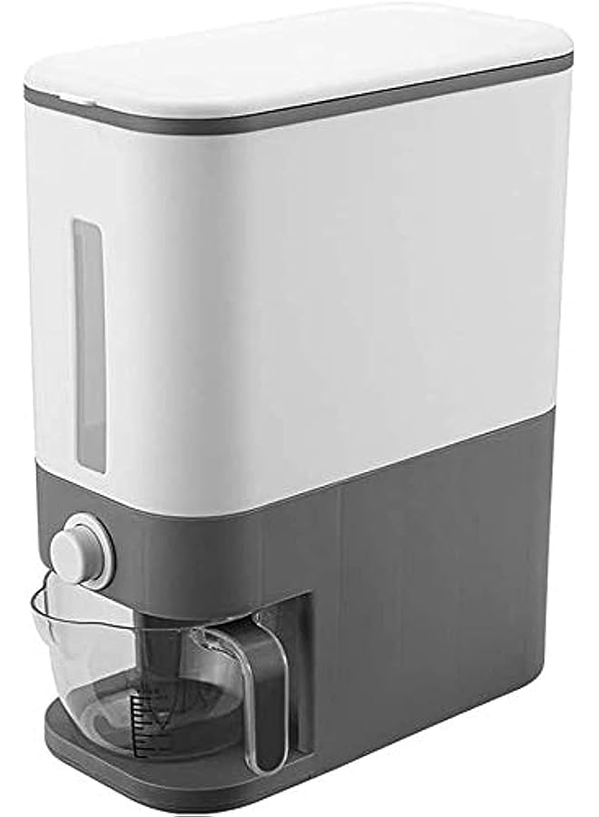 YumLock Storage Automatic Box/Container - Large Sealed Kitchen Grain & Rice Dispenser with Lid, 12KG (Gray)  - Image 1