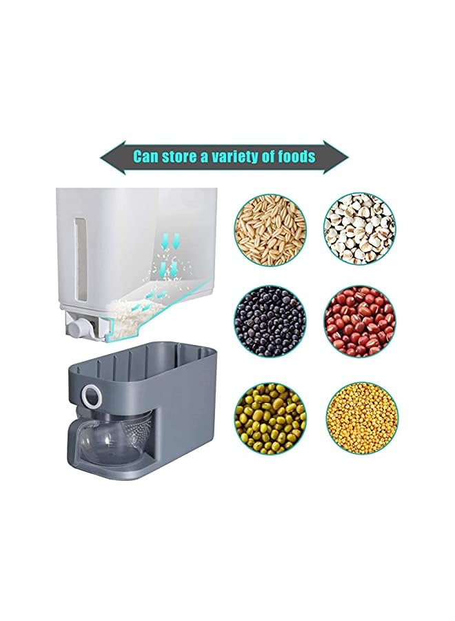 YumLock Storage Automatic Box/Container - Large Sealed Kitchen Grain & Rice Dispenser with Lid, 12KG (Gray)  - Image 4