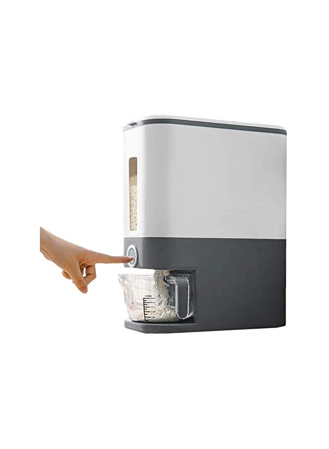 YumLock Storage Automatic Box/Container - Large Sealed Kitchen Grain & Rice Dispenser with Lid, 12KG (Gray)  - Image 2
