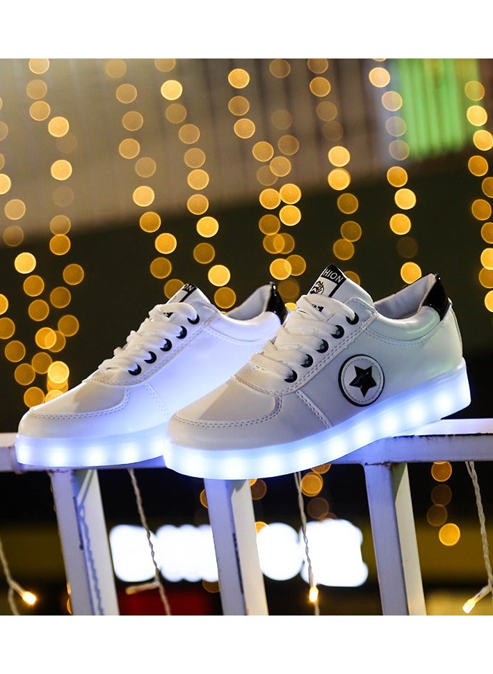 KUYING LED Flashing Lights Low Top Sneakers 