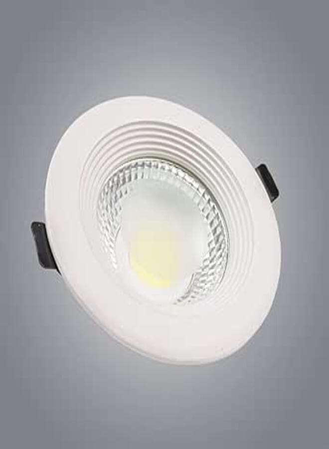 Lamps 12W Recessed LED Spotlight - White COB Ceiling Light for Indoor/Outdoor Use - 120mm Diameter