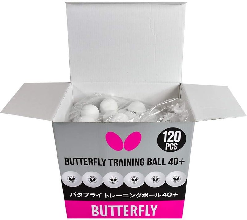 Butterfly 40+ Training Table Tennis Ball - White, 40mm Training Balls - Box of 120-40+ Training Balls are Comparable to a Three-Star Ball - Image 4