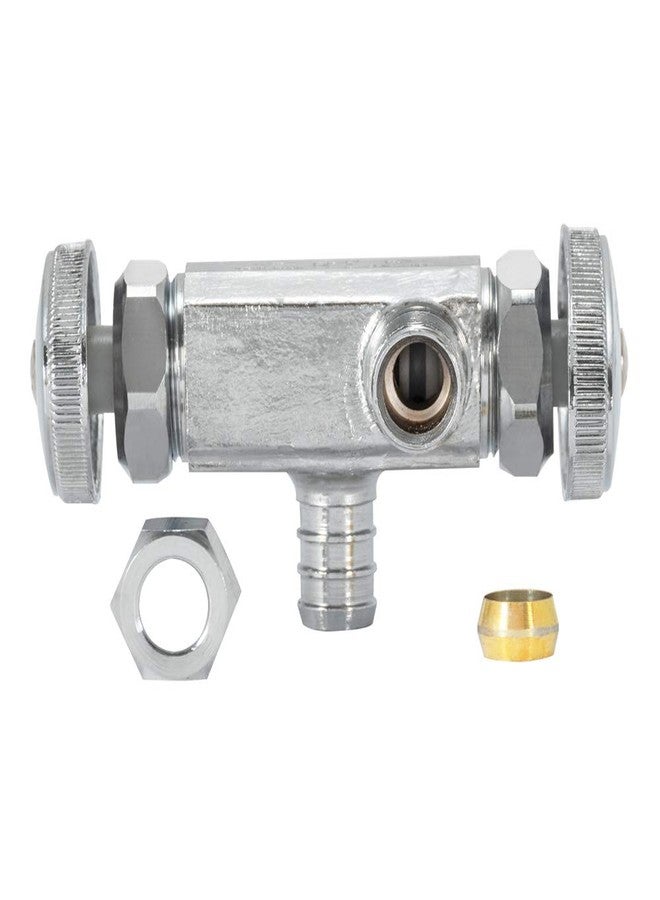 إيست مان صمام إيقاف إيستمان متعدد الدورات بمقبض مزدوج، قطر خارجي 3/8 بوصة × قطر خارجي 3/8 بوصة × مدخل PEX 1/2 بوصة، مطلي بالكروم، 48673LF - Image 5