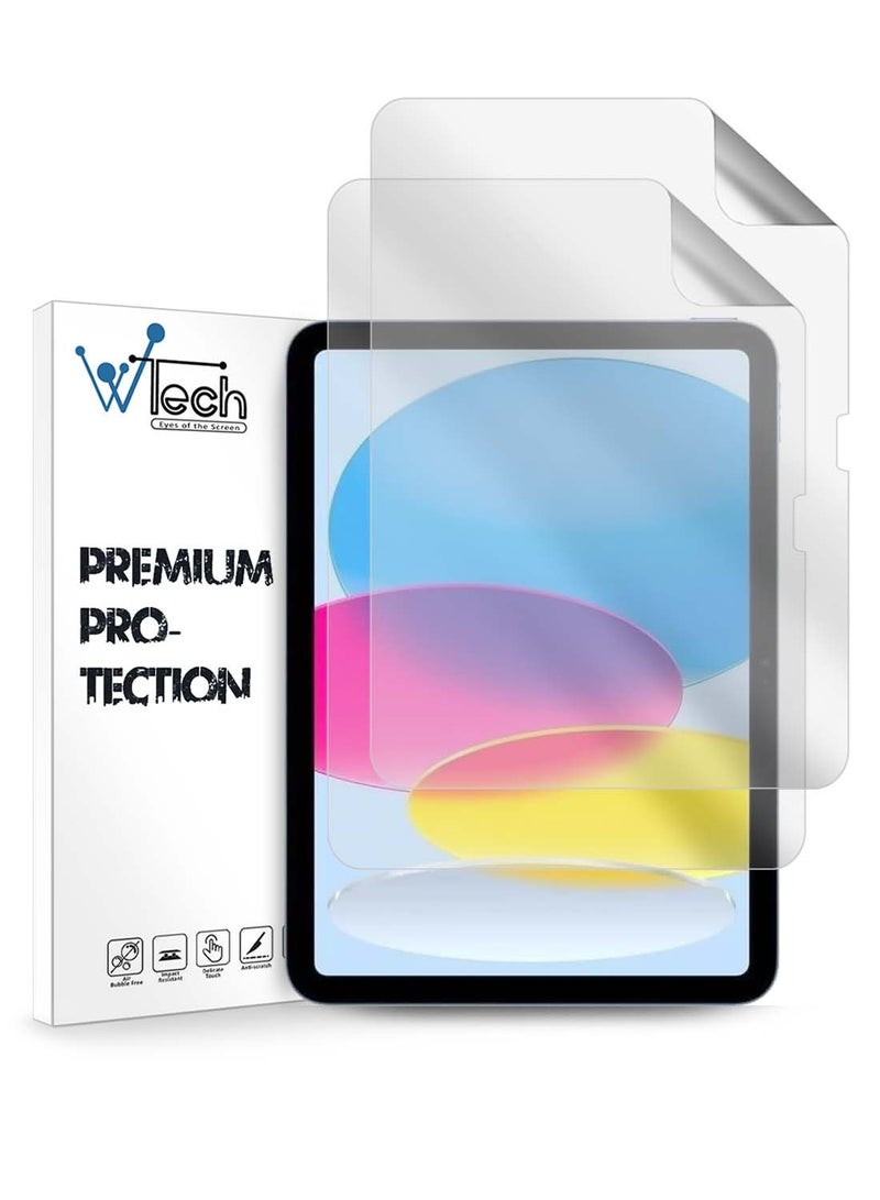 Wtech Apple iPad 2025 (11th Generation) A16 10.9 inch Wtech Premium Pure Hydrogel Matte Film Thin and Flexible Screen Protector 2 Pack - Clear - Image 1