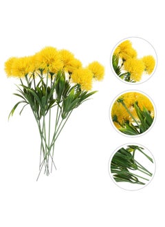Excefore 10pcs Artificial Dandelion Artificial Outdoor Plants Dining Room Table Decor Table Centerpieces for Weddings Plastic Flower Bouquet Flower Arrangement Realistic Lifelike Dandelion  - Image 2