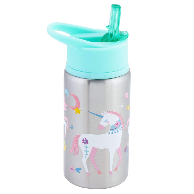 Stephen Joseph Stainless Steel Water Bottles 18 OZ Straw lid Reusable tumbler Insulated Unicorn