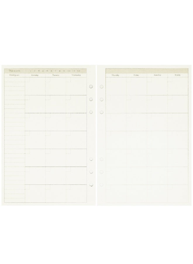 Zelten 1 Pack A5 45 Sheets/90 Pages Monthly Planner Loose Leaf Punched Paper Refills Paper for 6 Hole Binder Personal Organizer Diary Notebook Refillable Planner - Image 2