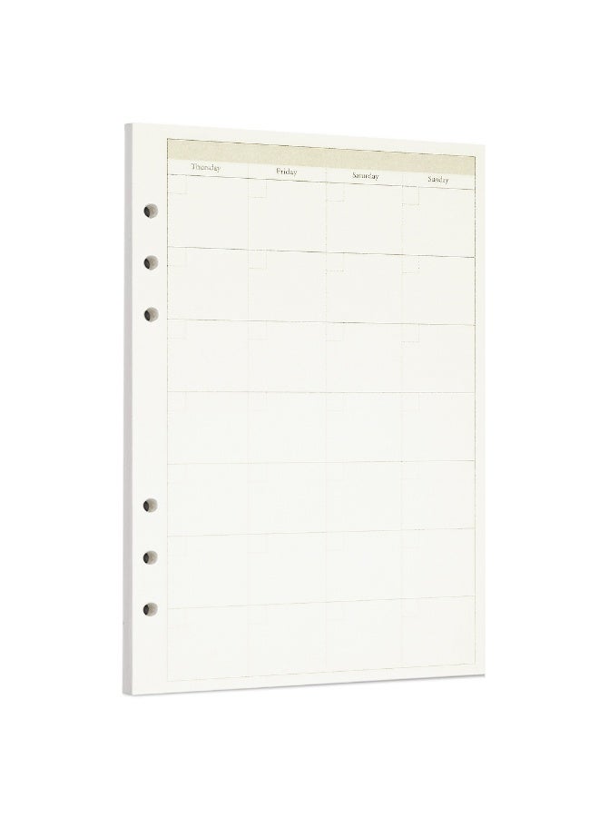 Zelten 1 Pack A5 45 Sheets/90 Pages Monthly Planner Loose Leaf Punched Paper Refills Paper for 6 Hole Binder Personal Organizer Diary Notebook Refillable Planner - Image 1