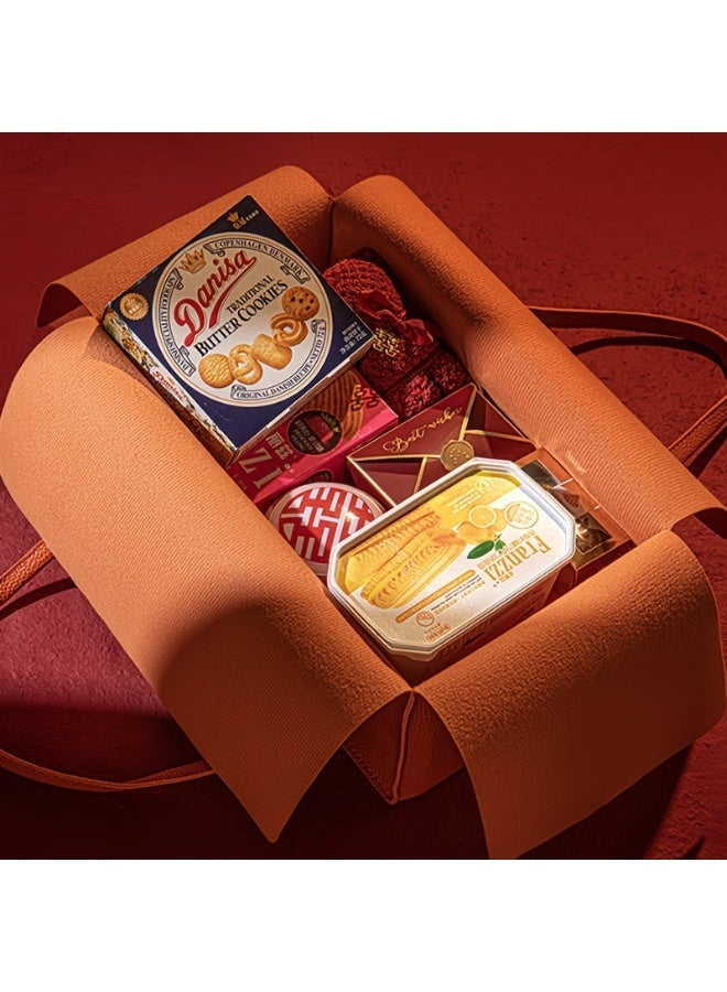 NIBEMINENT Large Capacity Faux Leather Gift Box，Handheld Gift Bag for Holidays Mother'S Day, Weddings, Birthdays，Anniversary（store food, gifts, matcha tea sets, etc.） - Image 3