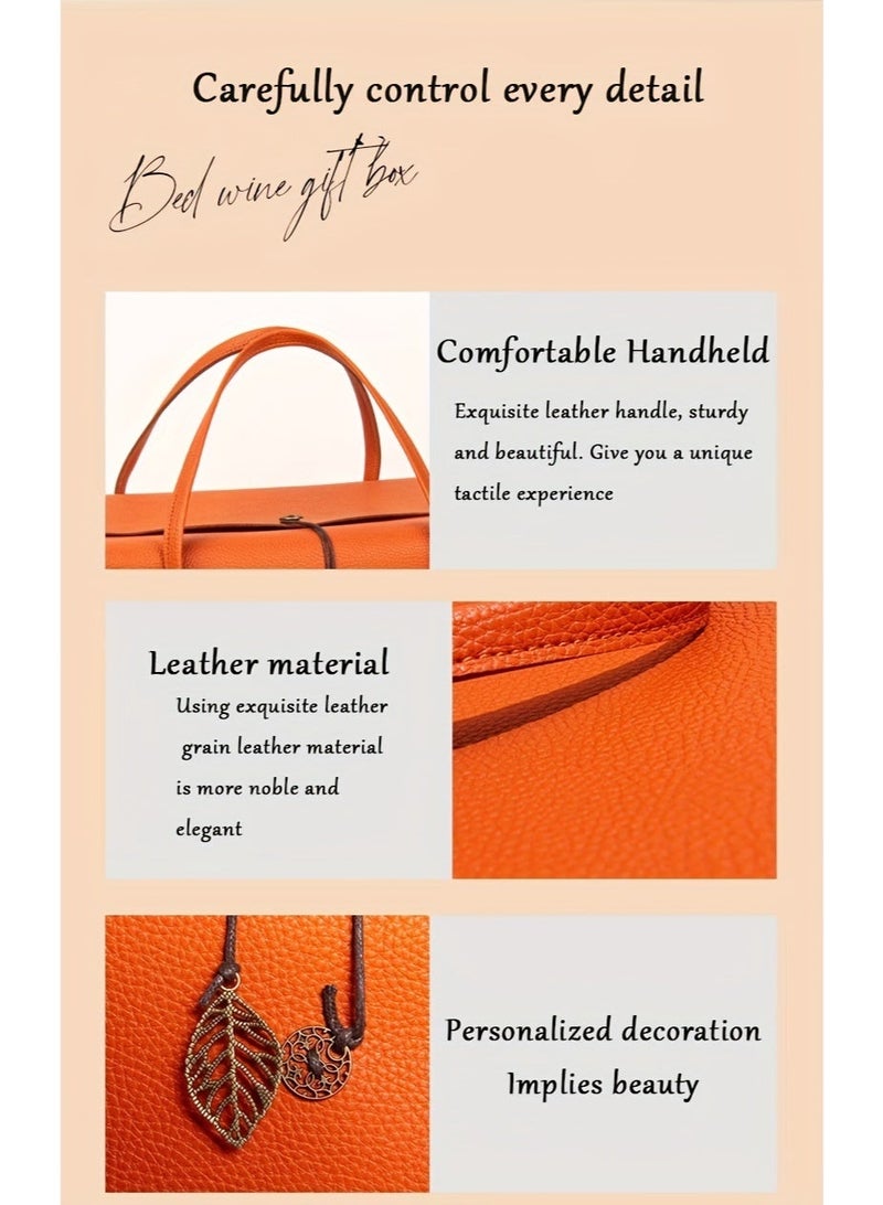 NIBEMINENT Large Capacity Faux Leather Gift Box，Handheld Gift Bag for Holidays Mother'S Day, Weddings, Birthdays，Anniversary（store food, gifts, matcha tea sets, etc.） - Image 4