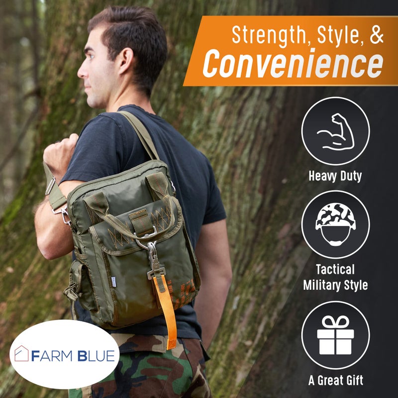 Farm Blue Tactical Flight Bag Aviators Parachute Pilot Helmet Bag #1 OD Green - Military Style - Image 3