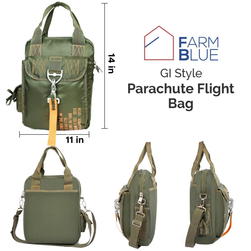 Farm Blue Tactical Flight Bag Aviators Parachute Pilot Helmet Bag #1 OD Green - Military Style - Image 4
