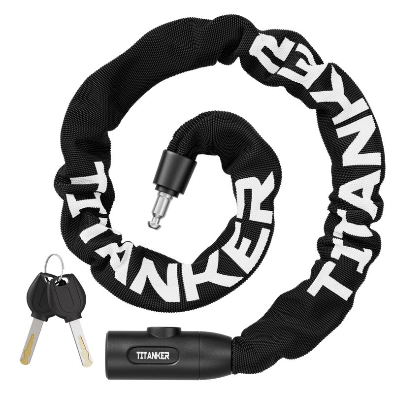 Titanker Heavy Duty Bicycle Lock Chain with Keys - 3 Feet Anti-Theft Lock for Bikes, Motorcycles, Doors, Gates, Fences, Grills (6mm Thick) - Image 1