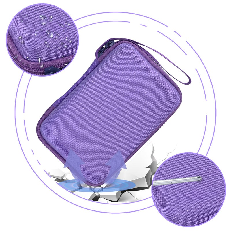 Aenllosi Hard Camera Case for Dylanto/Meetrye/Anchioo Kids Camera Instant Print,Camera Bag for Toddler Video Camera & 6PCS Print Camera Paper Refills Roll(Only Case,Purple)
