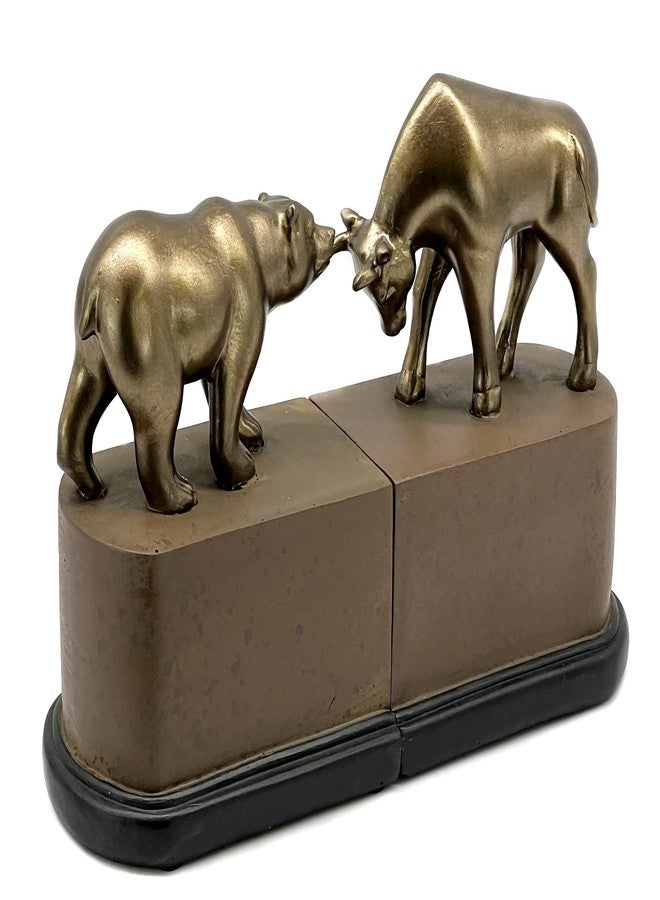 Bellaa Bull Bear Decorative Vintage Bookends Business Gifts for Executives Manager Finance Company Stock Consultant Advisor Animal Book Ends Bookshelves Support Statues - Image 3