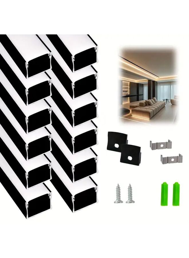 10 علب 3 28 قدم شرائط ضوء LED مخفية غطاء ألومنيوم فضي مع أنبوب تمدد - Image 2