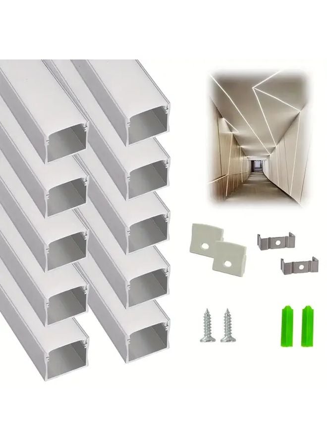 10 علب 3 28 قدم شرائط ضوء LED مخفية غطاء ألومنيوم فضي مع أنبوب تمدد - Image 1