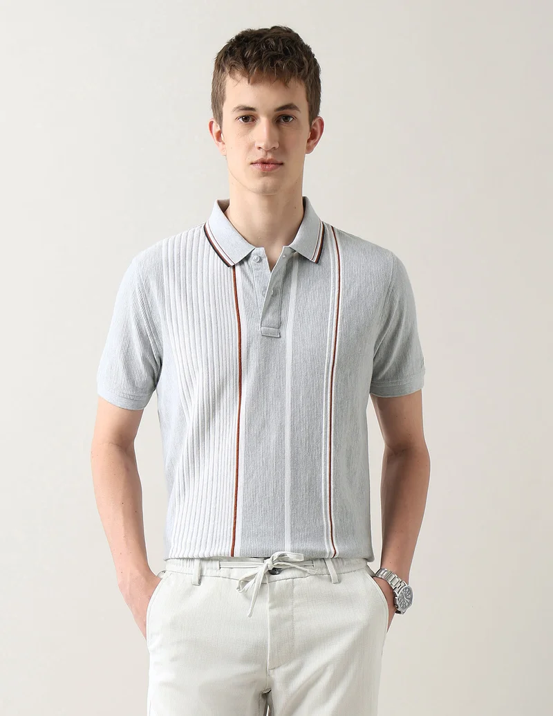 Vertical Striped Regular Fit Polo Shirt