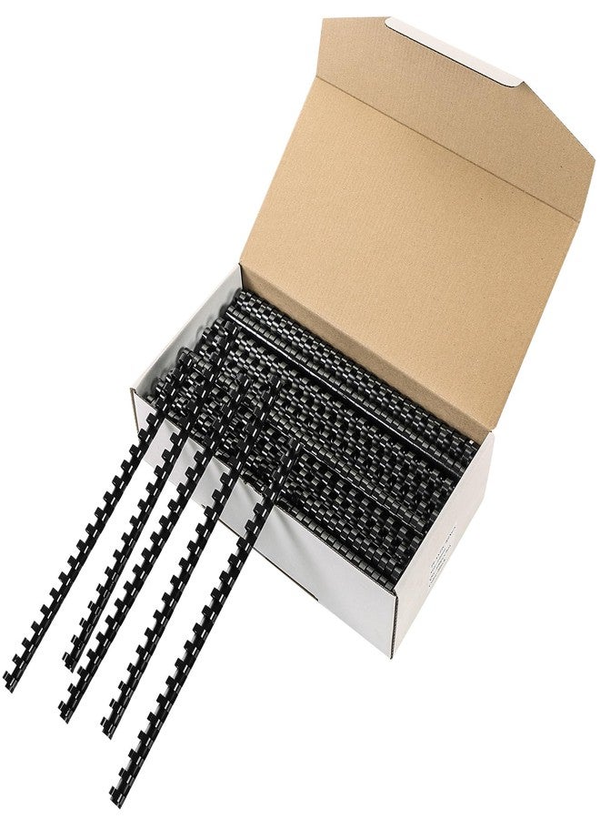 MYFULLY 21 Ring Plastic Binding Combs, 9/16 Inch Diameter, 120 Sheet Capacity, 100 Pack Black Comb Binding Spines- Perfect for Office & School Letter Size Document Binding - Image 1