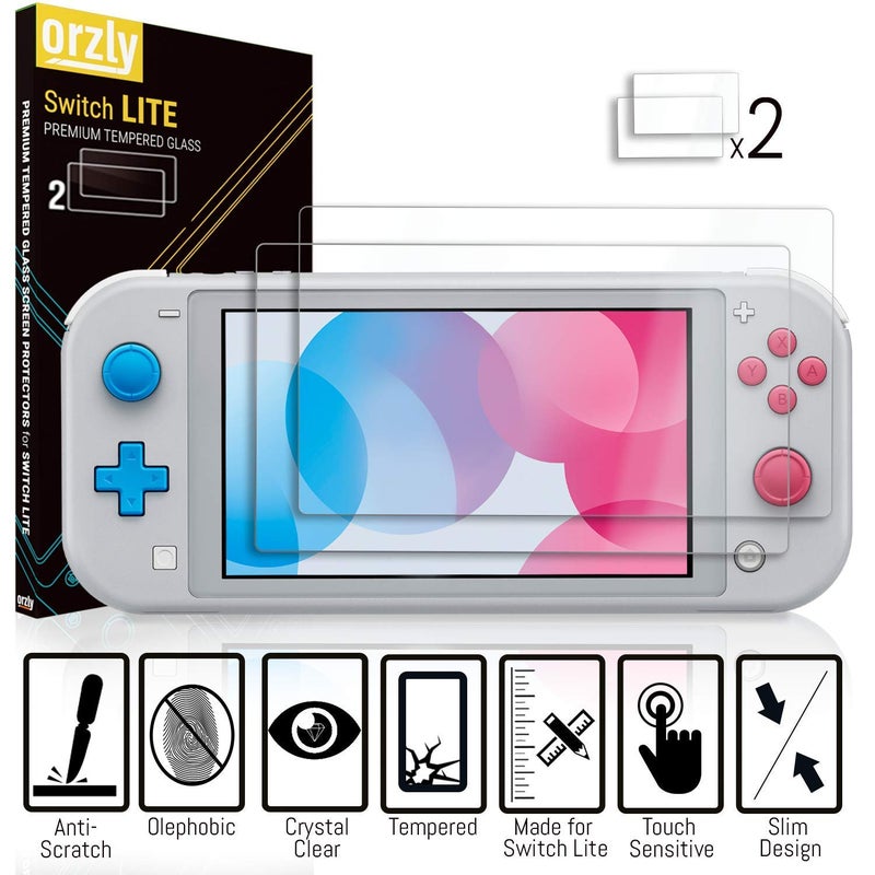 Orzly Switch Lite Accessories Bundle - Case & Screen Protector for Nintendo Switch Lite Console, USB Cable, Games Holder, Comfort Grip Case, Headphones, Thumb-Grip Pack & more ( Gift Pack - Grey) - Image 5