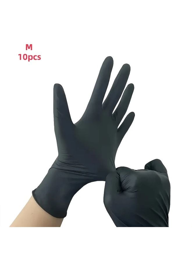 Black Disposable Nitrile Gloves Durable Comfortable Kitchen Tattoo Hair Dye Salon - Image 1