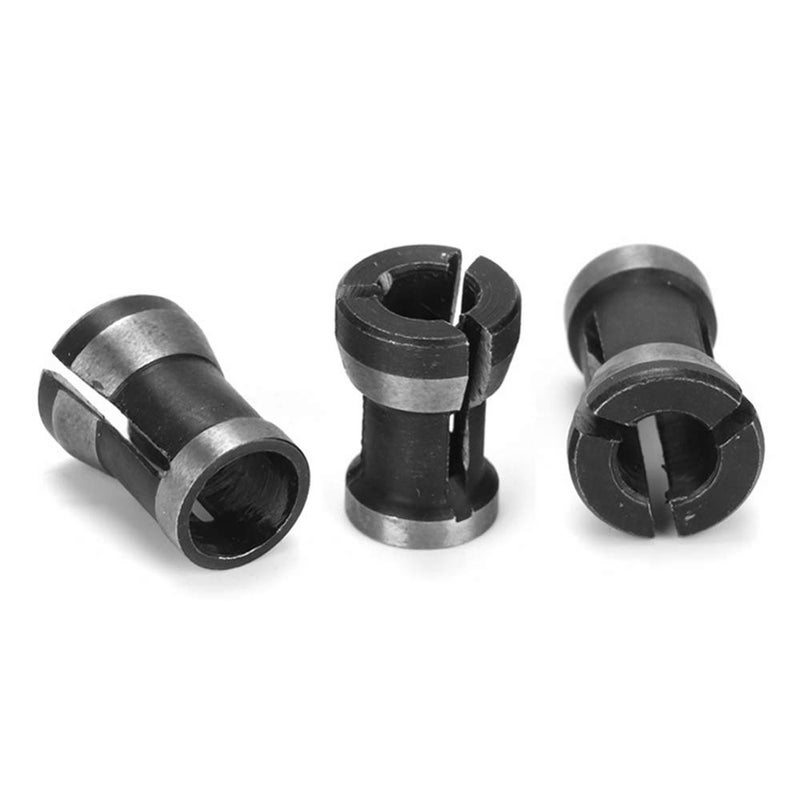 Mesee 3 Pieces Router Collet Chuck, 6mm 6.35mm 8mm Router Bit Collet Chuck Clamping Adapter for Woodworking CNC Engraving Trimming Carving Machine Tool - Image 2