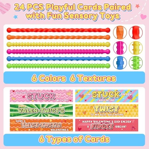 Fasray 30 Pcs Cards with Sensory Sticks for Kids Class School Exchange Fidget Toys Gifts Quiet Silicone Textured Fidgets for Students Teachers Classroom Prizes Rewards Easter Basket Stuffers Party Favors - Image 5