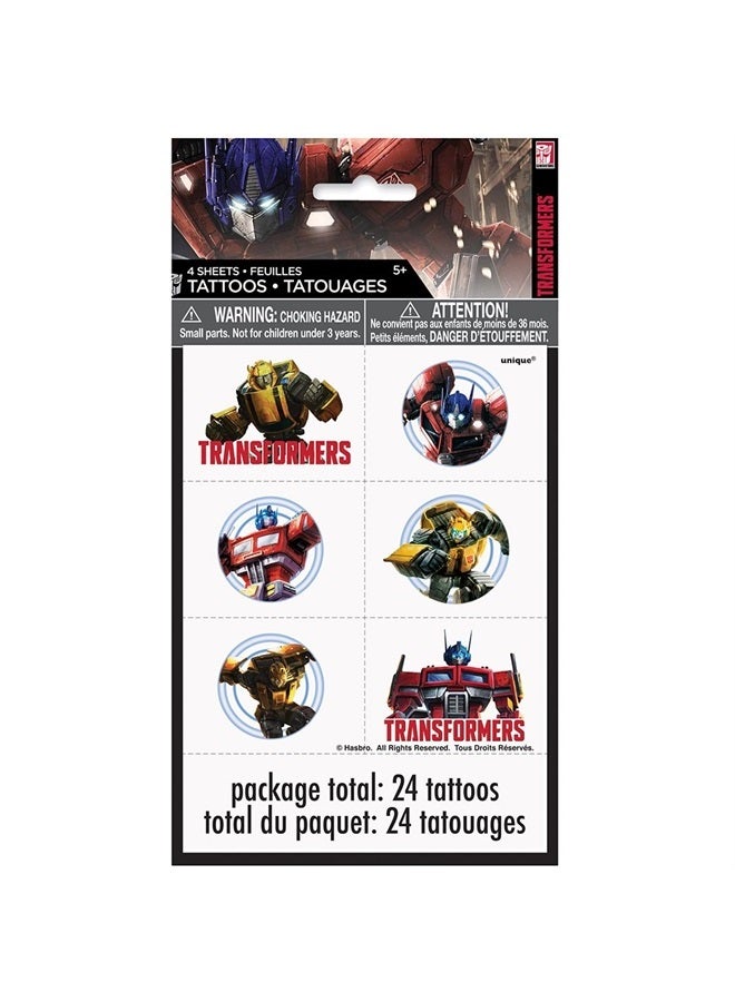 Unique Transformers Temporary Tattoos - Assorted Designs, 24 Pcs