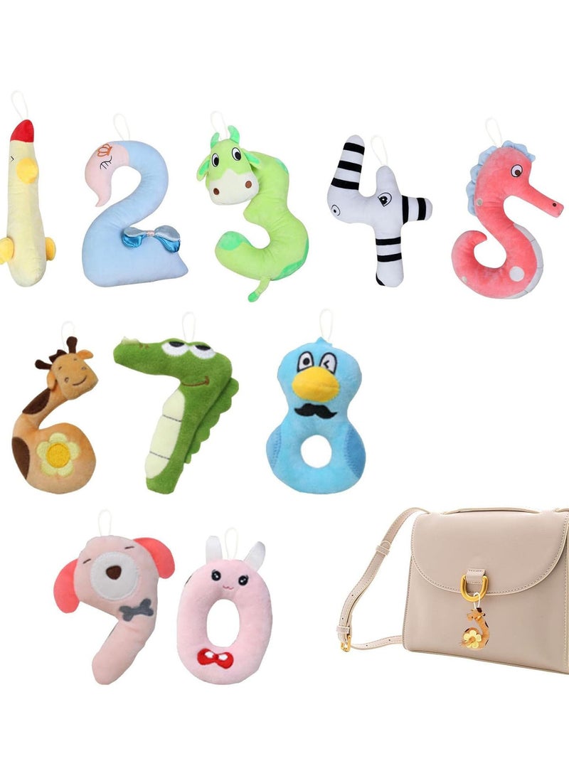 GGOOT Number Plush Toys,Fun Digital 0 to 9 Plush Key Chain - Gift Plush Toys, Dolls and Doll Pendants Suitable for Valentine's Day Birthday Christmas Children’s Day  - Image 1