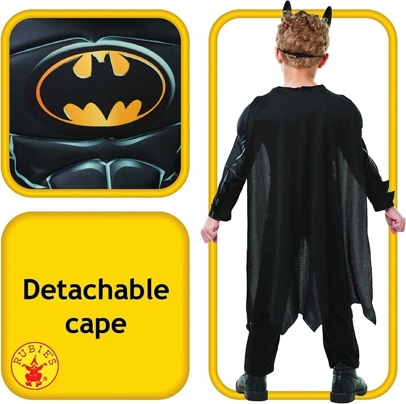 RUBIE'S Rubie's Official Batman Black Deluxe Child's Costume, Superhero Fancy Dress, Child's Age 9-10 Years Height 140 cm - Image 2