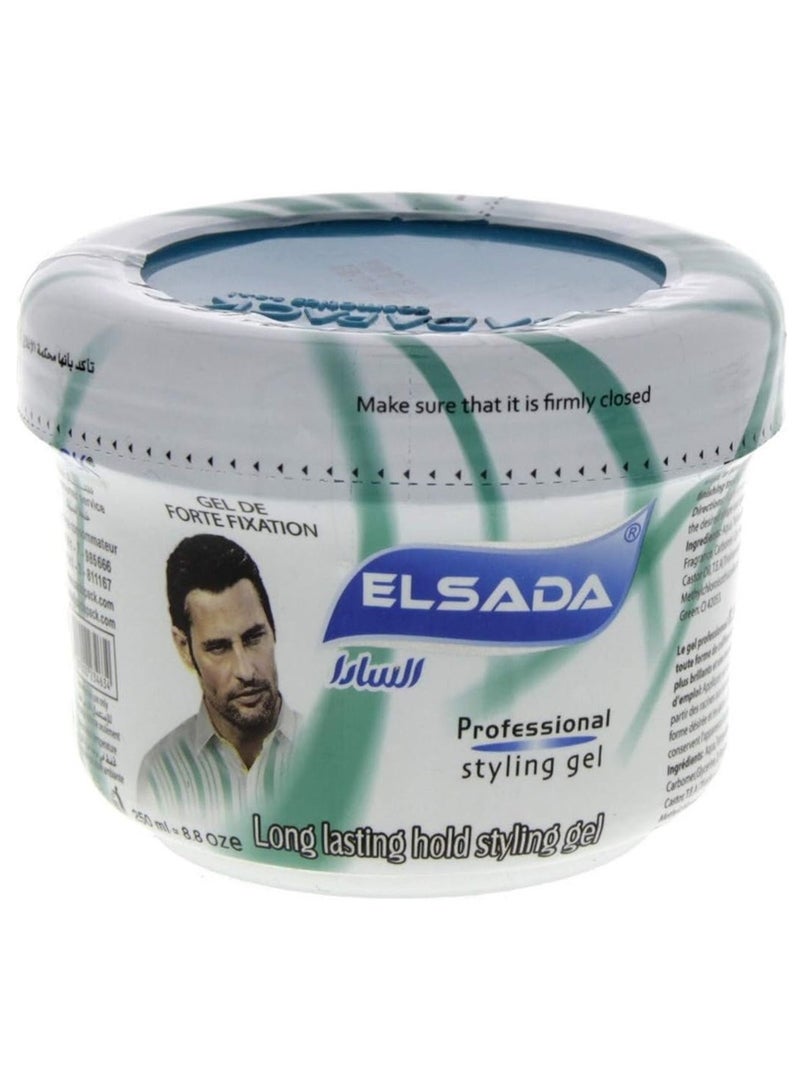 EL SADA Long Lasting Hair Styling Gel: Premium Hold and Shine in a 250 ml Green Bottle