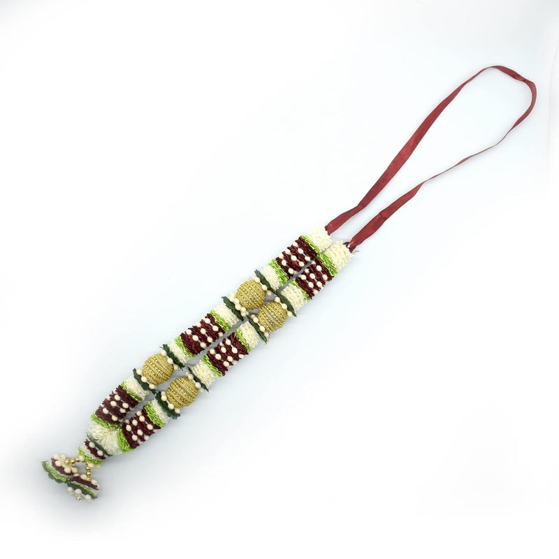 Puja N Pujari Puja N Pujari Multicolor Ribbon Design Garland Mala for Photo Frames and Idols White PNPDG3246  - Image 3