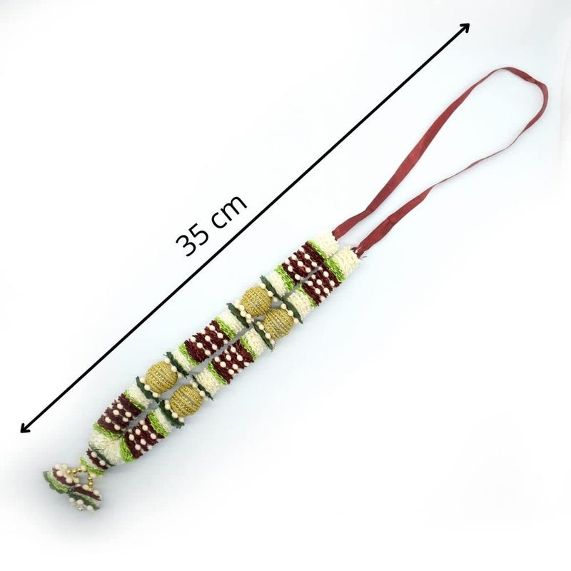 Puja N Pujari Puja N Pujari Multicolor Ribbon Design Garland Mala for Photo Frames and Idols White PNPDG3246  - Image 5