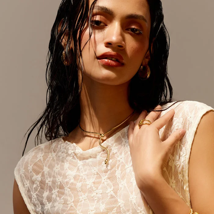 noya 18K Gold Plated Nagini Necklace