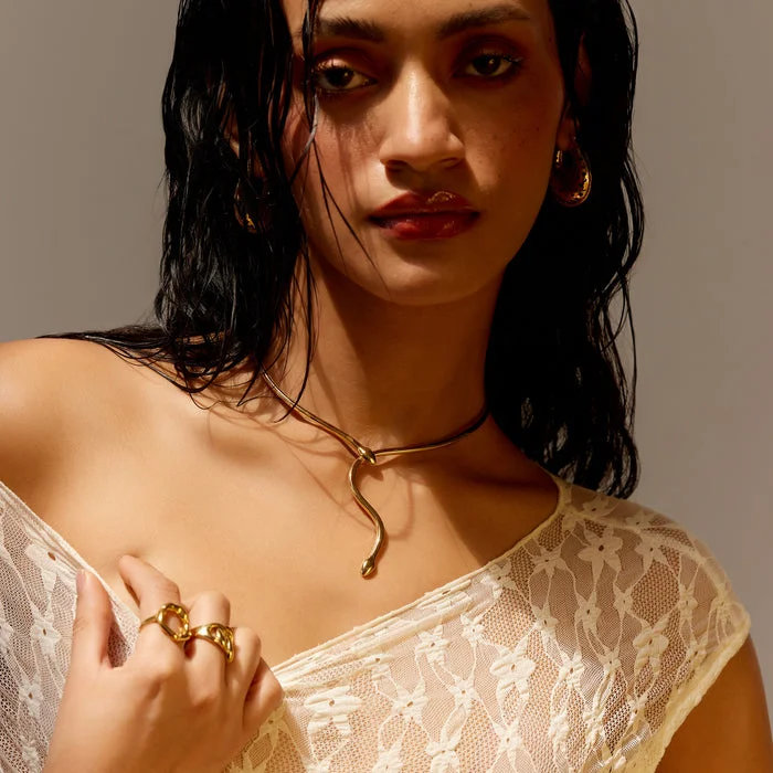 noya 18K Gold Plated Nagini Necklace