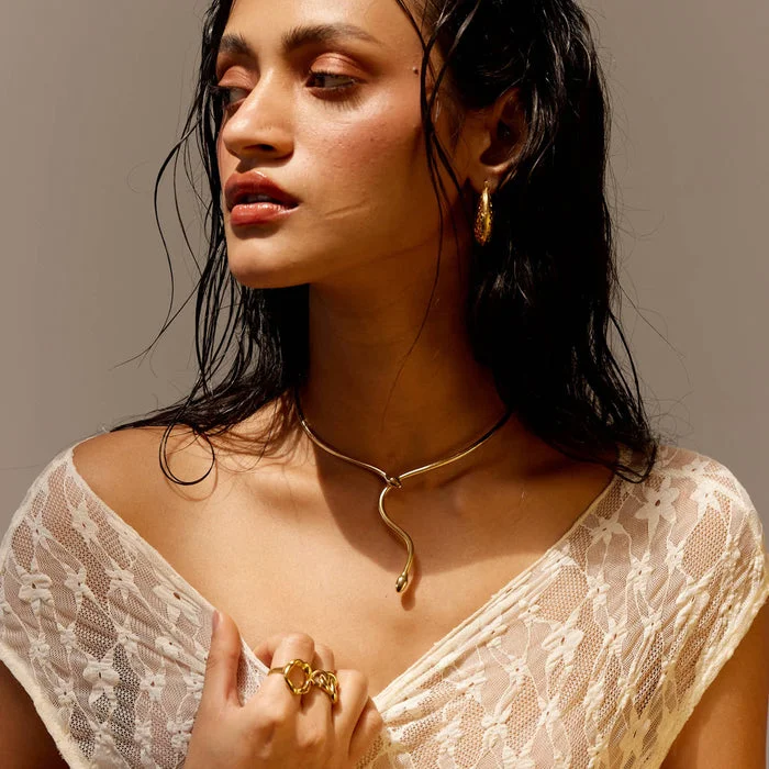 noya 18K Gold Plated Nagini Necklace