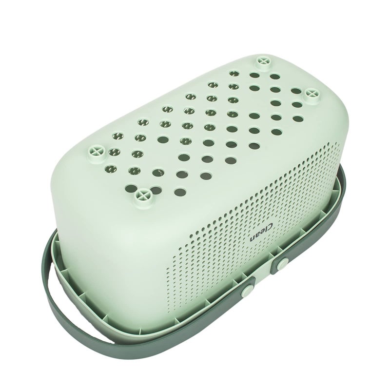 JiatuA Plastic Storage Basket with Handle Portable Shower Caddy Tote Organizer Basket Bin for Bathroom Kitchen Dorm Room Bedroom (Large  Green) - Image 3