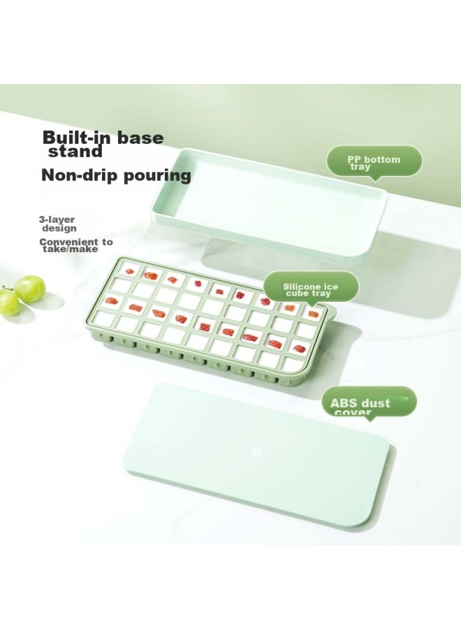 JD.com Jd Jingzao Ice Cube Mold, 0 Contact Push Ice Mold, Ice Tray, Ice Box, Kitchen Cooking Utensil (Single Layer 30 Pieces) - Image 2