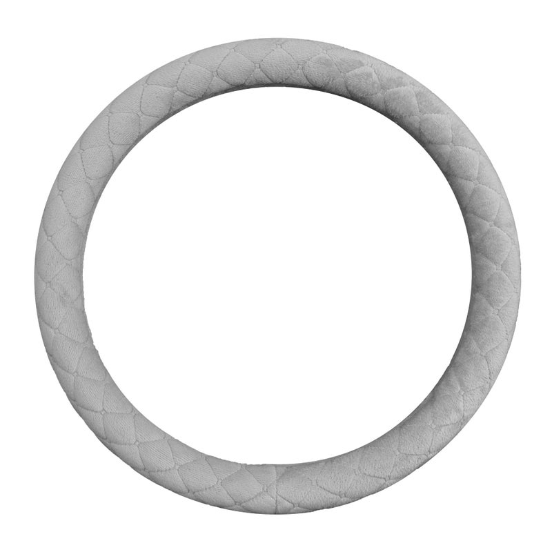 PTCPO Soft Car Steering Wheel Cover for Sedan, SUV, Warm Luxury Velvet, Odorless, Universal, Anti Slip, Summer Winter, Gray, Standard Size[14" 1/2-15"](37-38cm) - Image 3