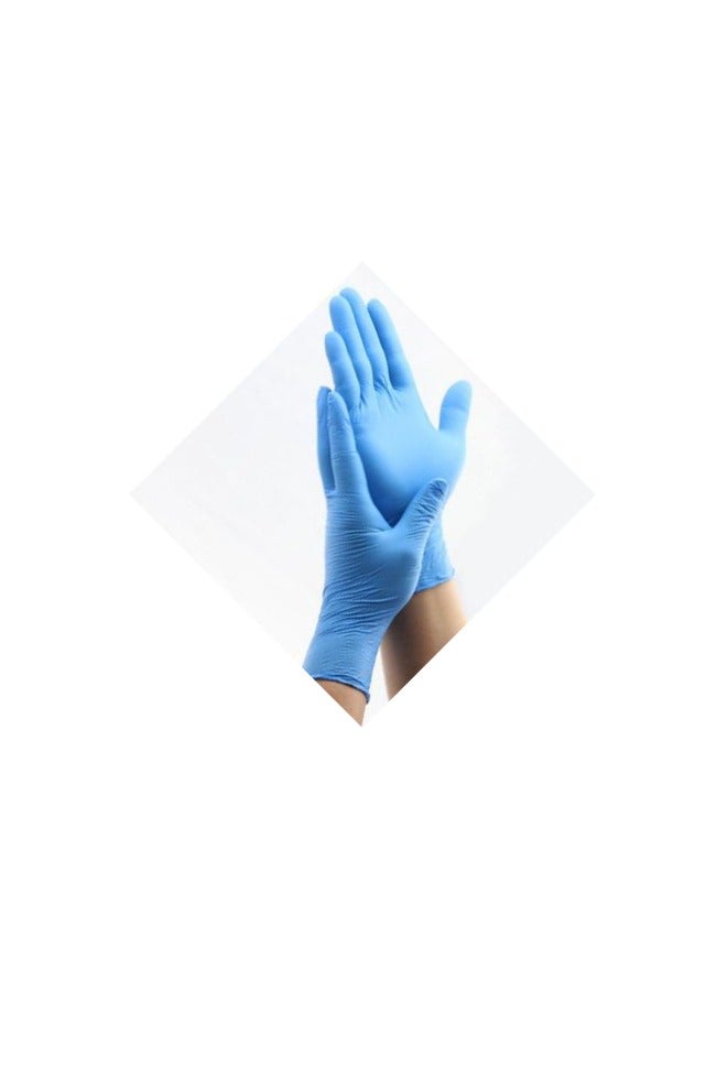 Malaysian Blue Nitrile Gloves / Large  - Image 2