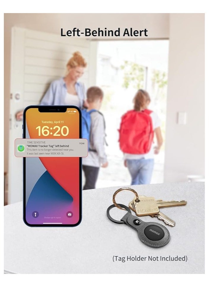 Momax - MOMAX Tracker Tag, Lost Key Finder Works with Apple Find My (iOS Only), Key Tracker with APP,Sound Location, Key Locator Pintag for Luggage,Suitcase,Wallet,Pet,Kid -  (1 Piece Black) - Image 1